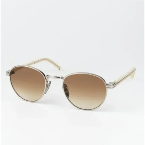 NEW PRADA SILVER BROWN SUNGLASSES PRADA - Picture 1 of 4